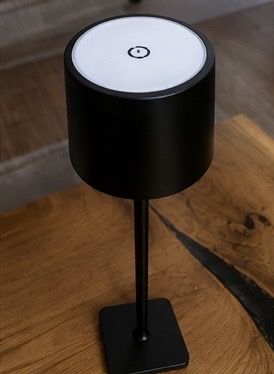 Безжична LED настолна лампа с батерия, USB-C, 3 режима, черна