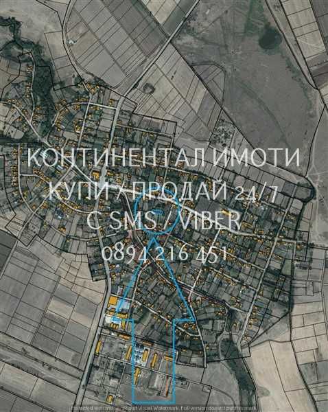 Парцел 1000м2 с ток, вода близо до центъра в с. Правище - код 62774