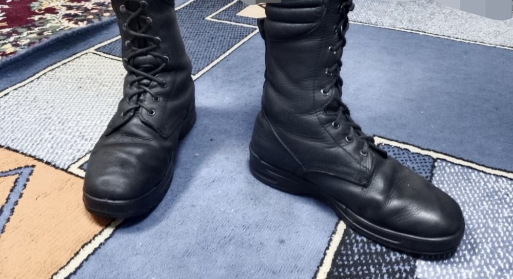 Берцы, натуральный мех, кожа