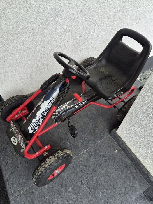 Kart pentru copii cu pedale si scaun reglabil, XL, Rosu