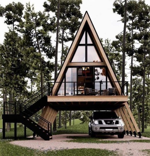A-frame дом для дачи и загородного отдыха