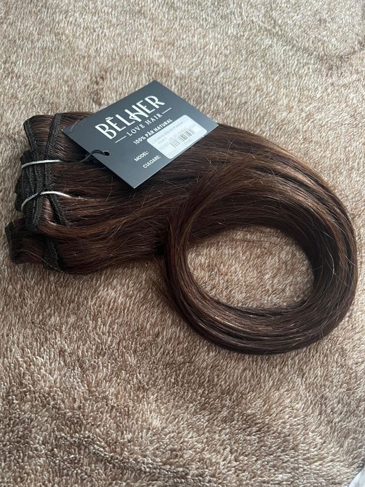 Extensii Belher clip-on premium 45 cm, nuanta 3 (din par natural remy)
