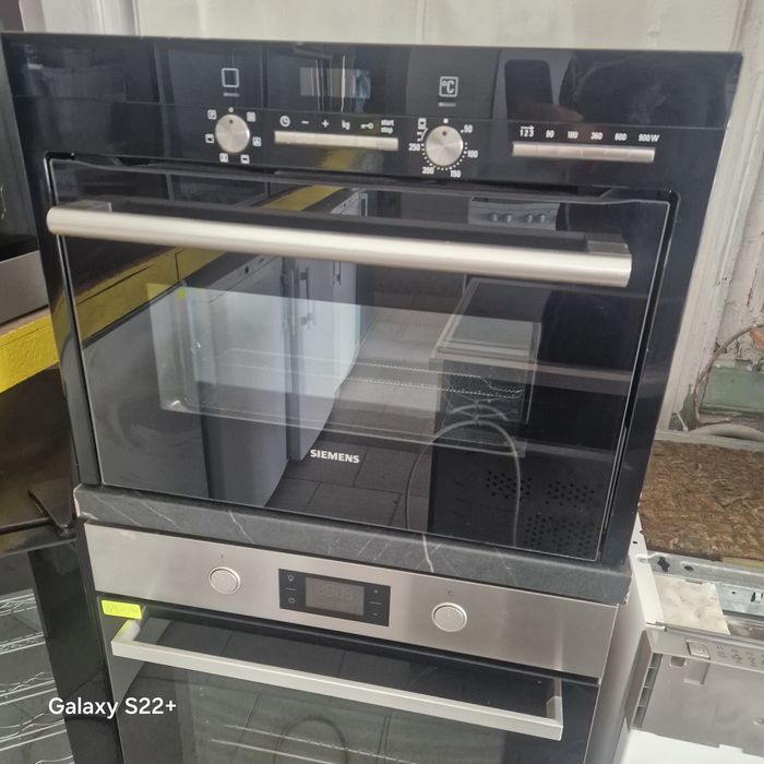 Компактна фурна комбнирана с микровълнова 2в1 за вграждане SIEMENS