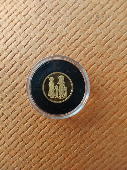 Златна монета " Четвероевангелие " 1998 г. : 1,55 гр.