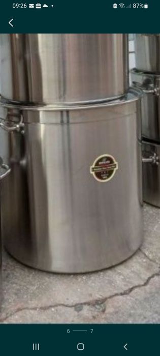 Oală inox alimentar 135 L cu capac inox/469 lei