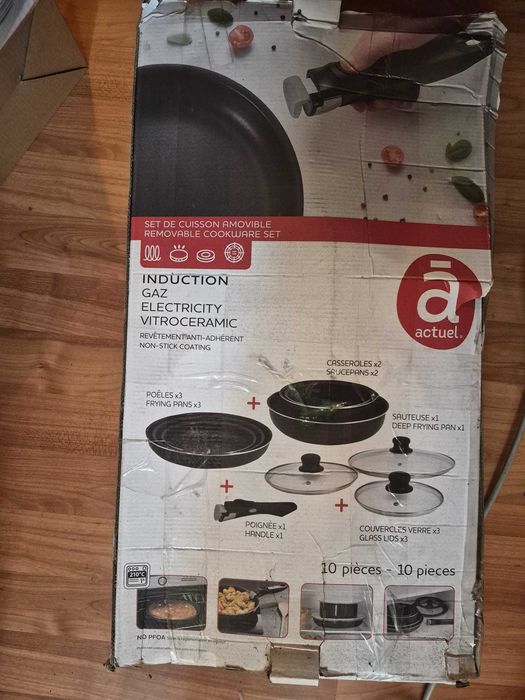 Set de vase de gătit cu mâner detașabil