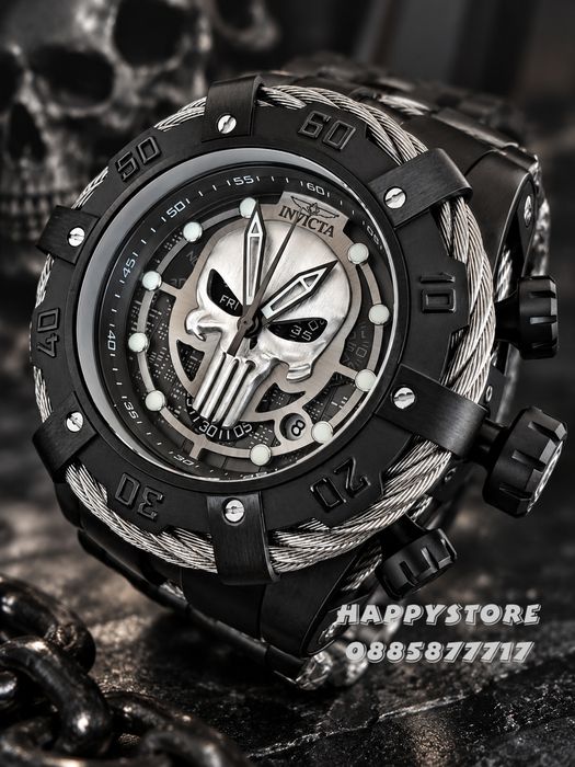 INVICTA Thunderbolt Punisher black 53 mm, Инвикта нов мъжки часовник