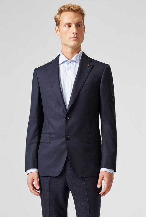 Sacou blazer slim de lux 52 XL Pal Zileri lana super 130's navy