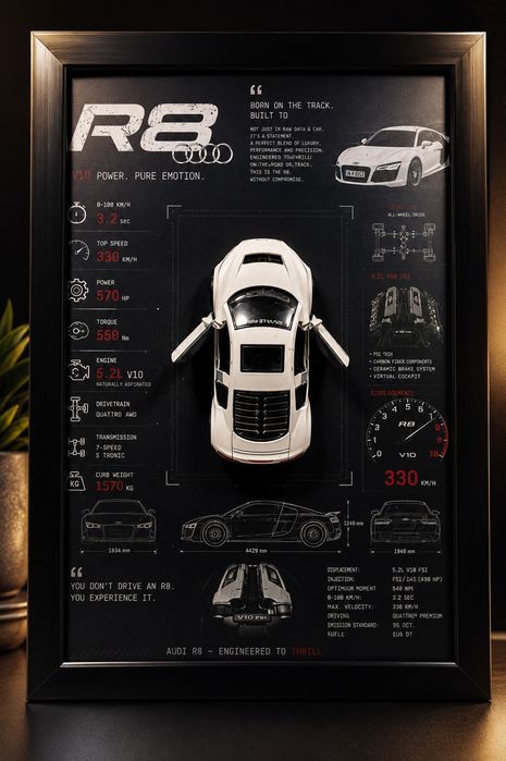 Audi R8 — эксклюзивная интерьерная композиция ручной работы | 3D-дизай