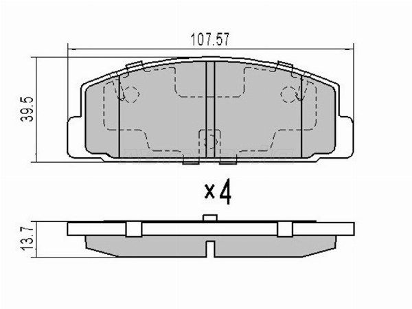 Колодки тормозные зад  Mazda 323