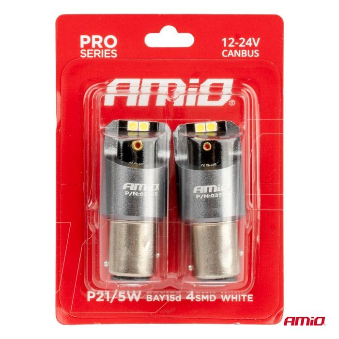 Set bec led Canbus PRO series BAY15D P21/5W 4x3030 SMD ALB 12/24V