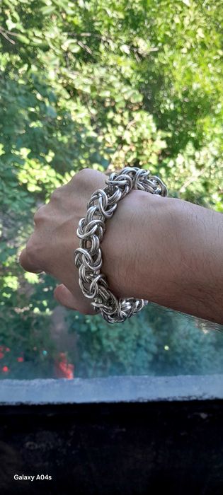 Сребърна Гривна Кралска Плетка-75грама.