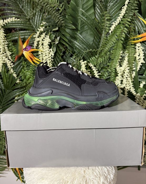 Balenciaga Triple S Black Green Sole