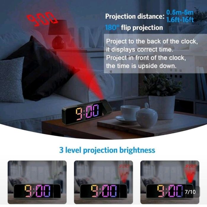 Ceas digital cu proiectie