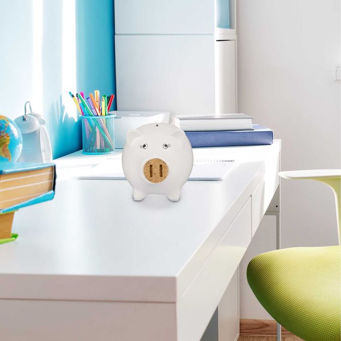 Pusculita Porcusor Alb cu Nas din Pluta Cadou Copii Adulti 15.5x19 cm