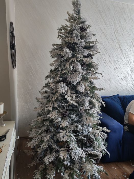 Елха с вградени шишарки и сняг