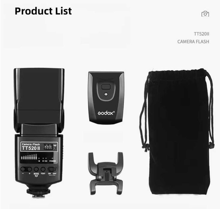 Светкавица Godox TT520II със синхронизатор  к-кт