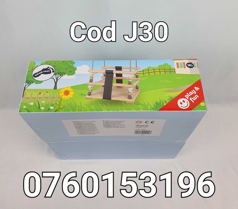 Leagan din lemn cu Franghie-Pt Copii-Pt interior sau exterior-J30