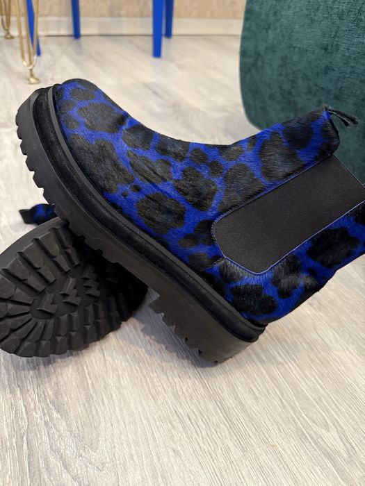 Женские ботинки челси, принт леопард