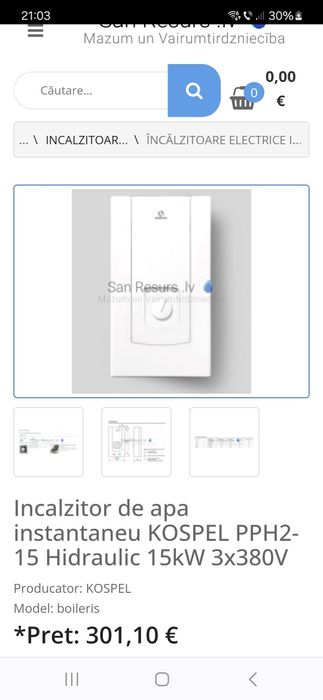 Instant de apa  kospel la 320v