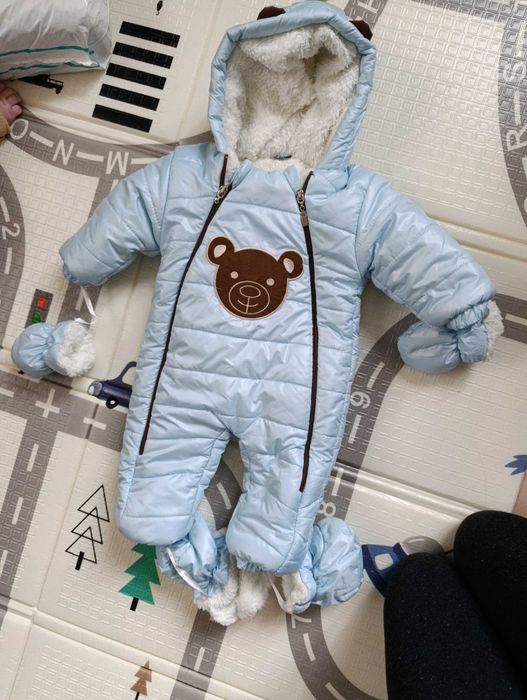 Зимен бебешки гащеризон мече