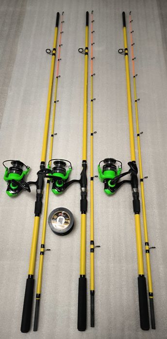 SET 3 Lansete Feeder 3.0m PRO FL 200 gr + 3 Mulinete WIND BLADE