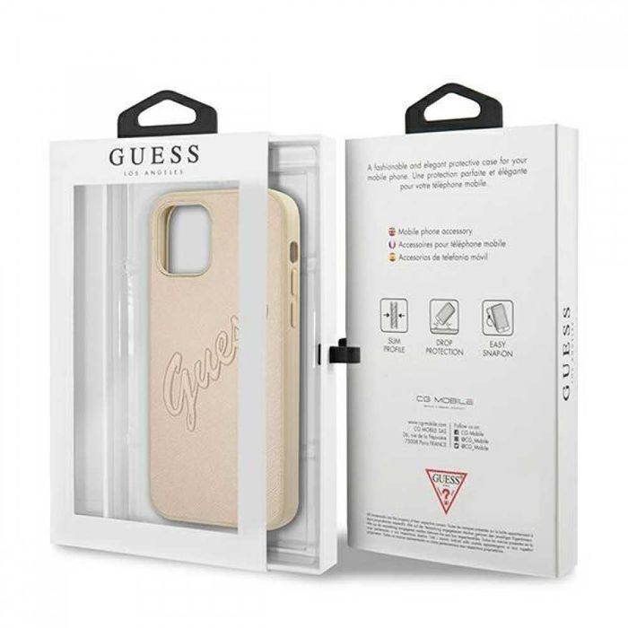Гръб Guess Saffiano Vintage Script за iPhone 12,12 Pro,12 Pro MAX