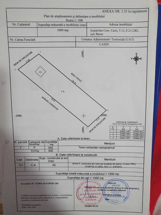 Casă + teren de vânzare in comuna Casin Zona Centrala
