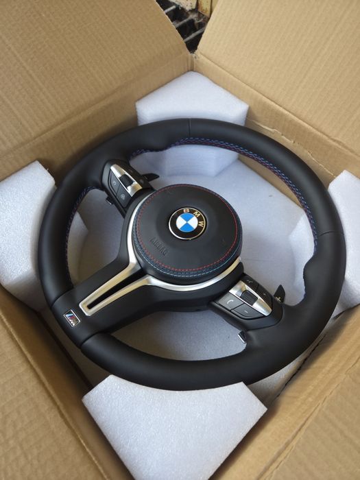М волан за BMW F30 F20 F15 F25 F34 БМВ Ф20 Ф30 Ф31 спортен кожен с еърбег 3-цветен М-шев М пакет М3 мултифункционален с пера интериорен тунинг за БМВ