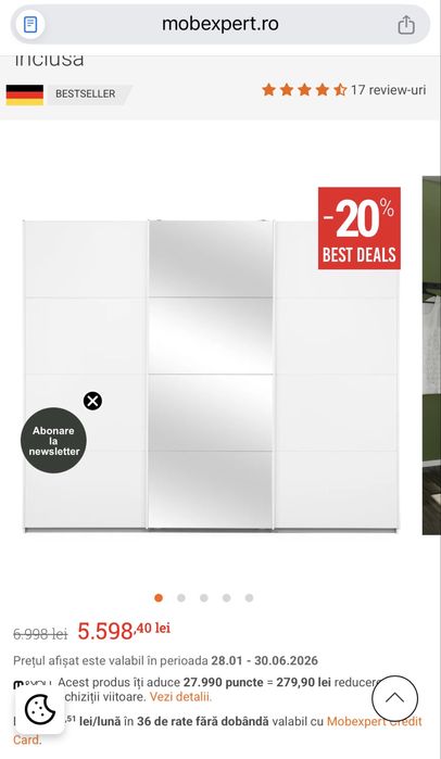 Dulap Mobexpert cu 3 usi glisante