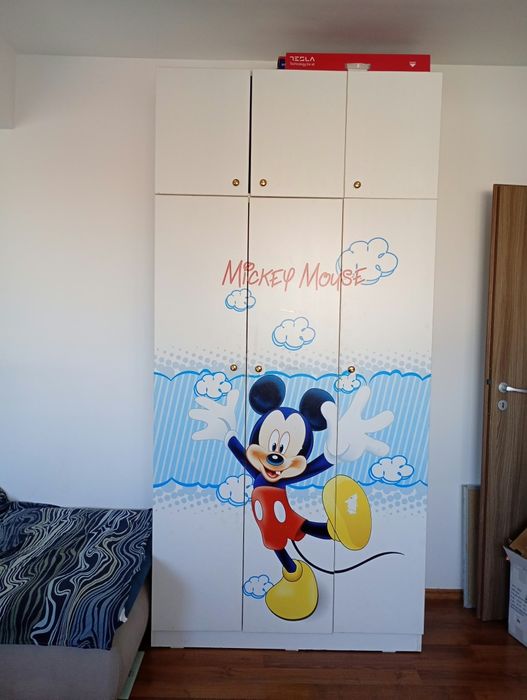 Dulap haine copii Mickey Mouse cu corp suplimentar, transport și montaj, termen 8 octombrie