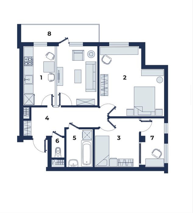 3-х комнатная квартира в ЖК “ IKAT ”