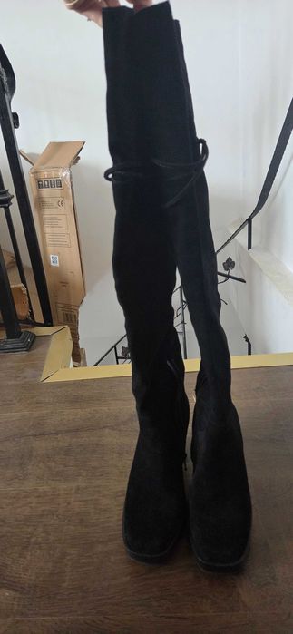 Cizme lungi, 36, piele intoarsa