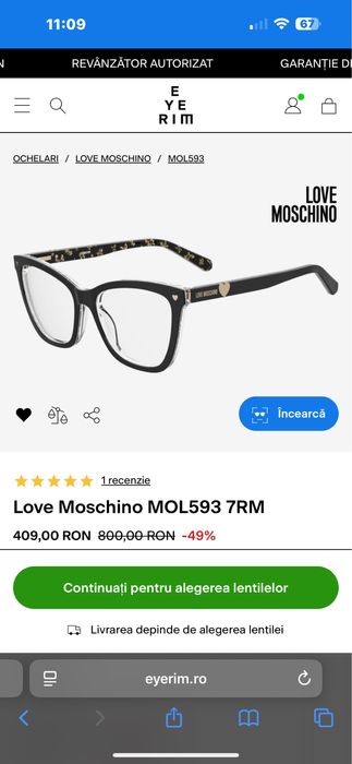 Rame ochelari Love Moschino