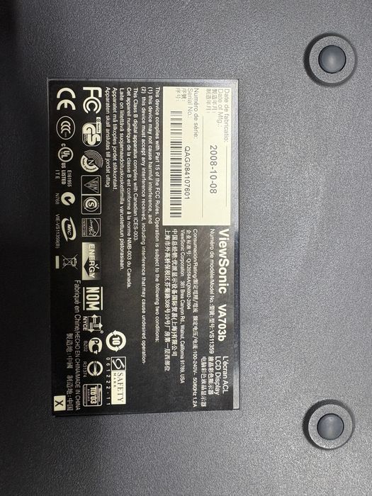 Монитор ViewSonic VA703b