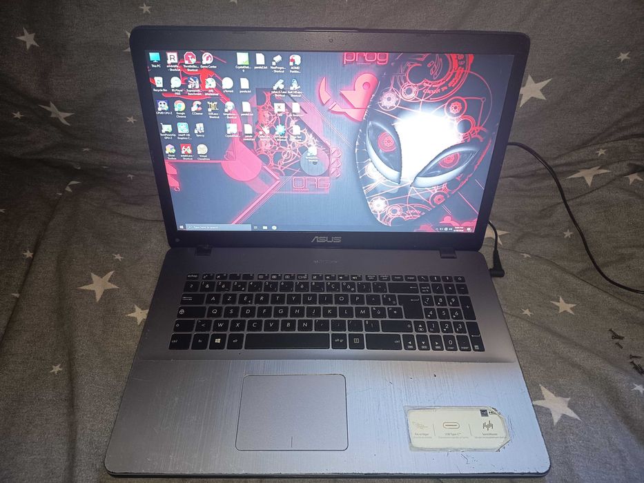 Placa baza laptop Asus Vivobook 17 R702u/ X705, cpu gen 7 Kabylake Pentium 4417u/i3 7020u, carcasa completa + tastatura + baterie gratis