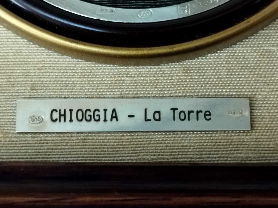 Tablou Gravura pe placa rotunda din argint 800  Chioggia La Torre