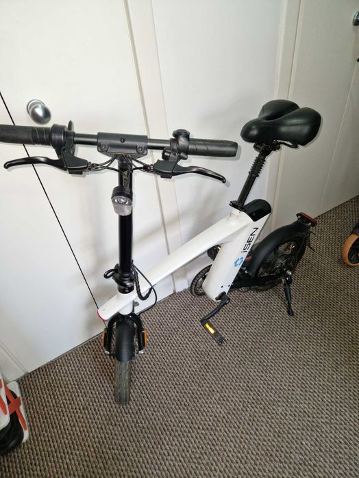 Vand bicicleta electrica iSEN H1 Flying Fish Alb, 250W, 22NM, Rulare full electric sau asistata, 25km/h, IPX4, Baterie detasabila 10Ah