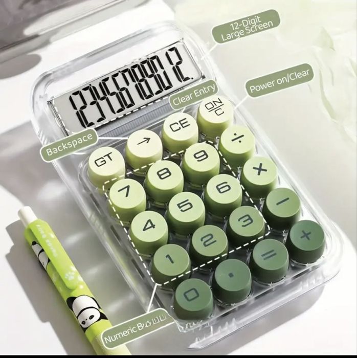 Калкулатор в зелен цвят