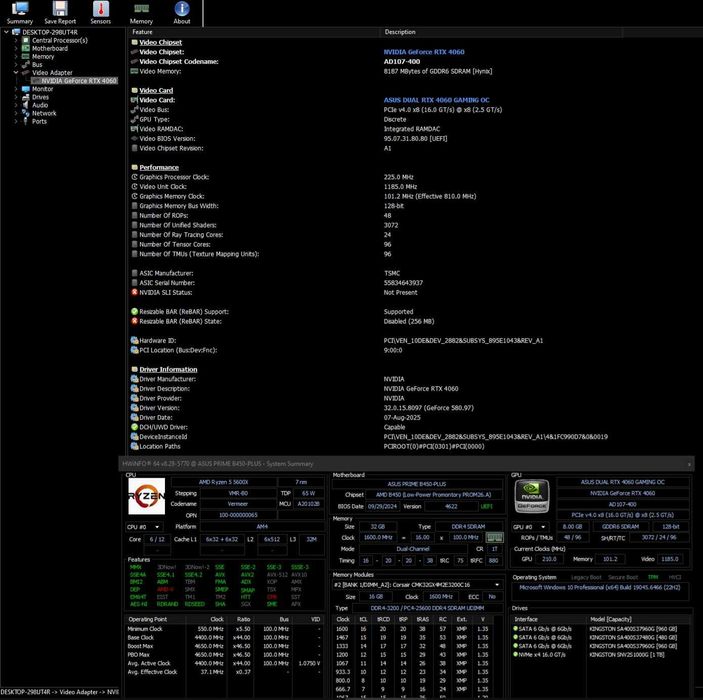 Placa Video ASUS Dual GeForce RTX 4060 OC 8GB GDDR6
