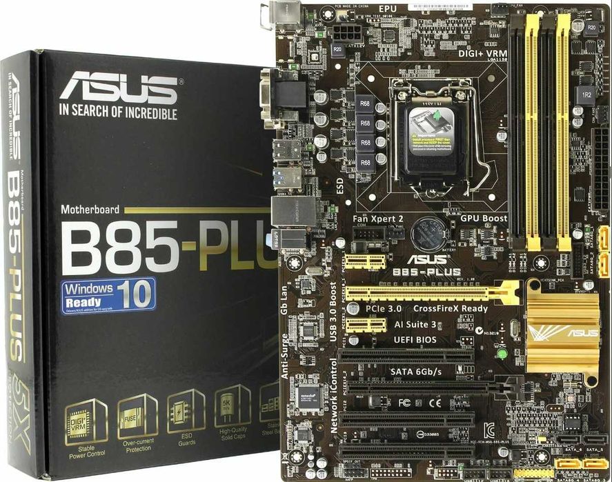 Asus B85 plus! CPU- E3-1230 V3 аналог Core i7-4770! И озу  DDR3 32 4x8