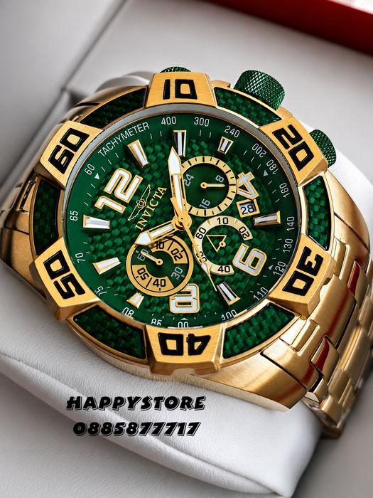 INVICTA Aviator green dial 50 mm, Инвикта нов мъжки часовник