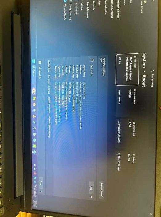 Laptop Lenovo IdeaPad 1 15ALC7 - Ryzen 5 5500U, AMD Vega 7 Graphics, 16Gb DDR4 3200MT/s, Ssd 500Gb