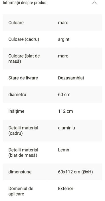 Masa înalta/ masa bar