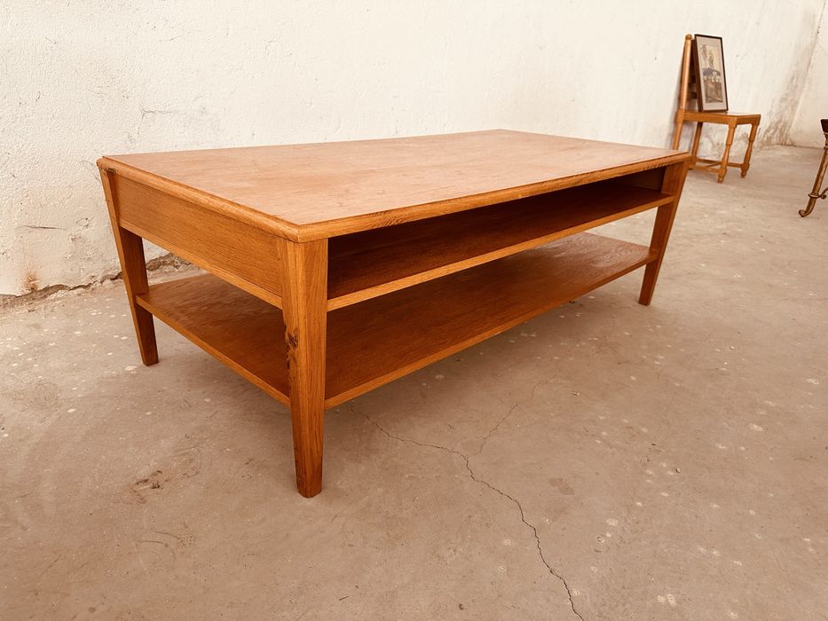 Винтидж шведска холна маса от тиков фурнир с чекмедже – Scandinavian Design