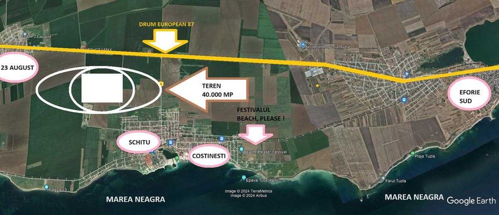 Proprietar - Teren 40.000 mp Costinesti – în noua zona turistica