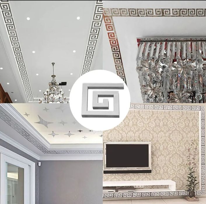 3D Огледален стикер VERSACE  плексиглас  за декорация на стоя и бан