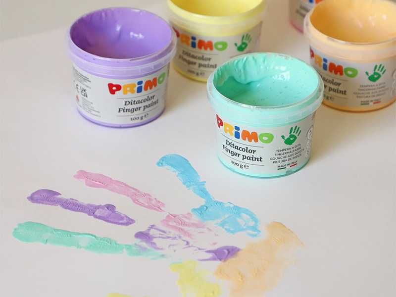 НОВИ! Бои за русуване с пръсти Primo Pastel 6x100гр Италия