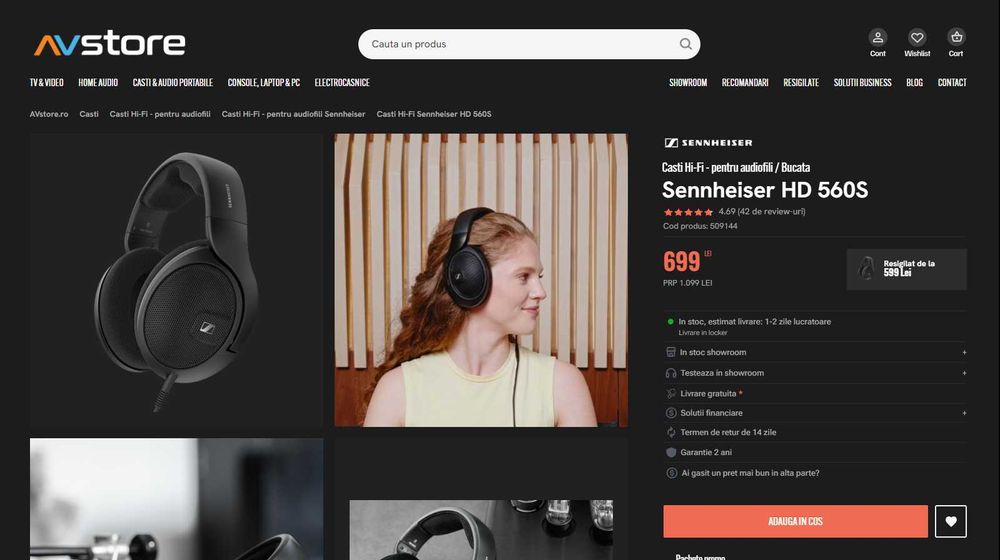 Casti Sennheiser HD 560S, noi.