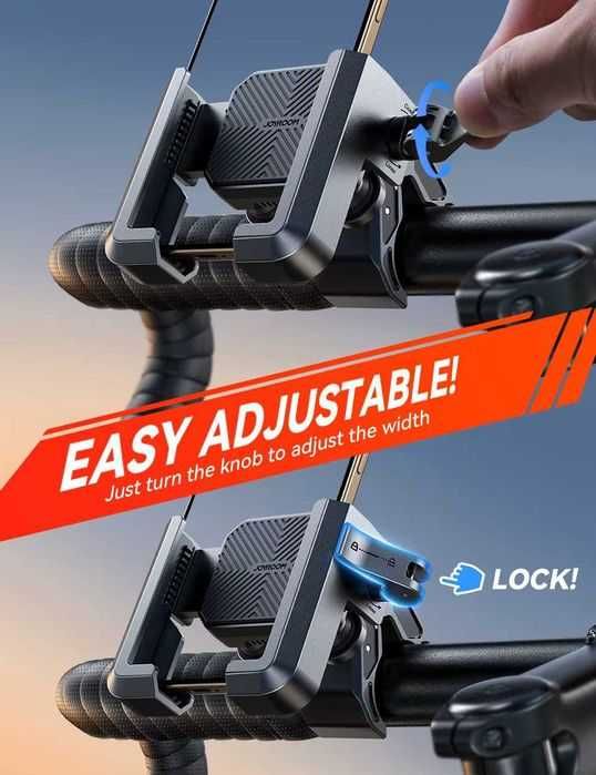 Suport telefon universal pentru motocicletă/bicicletă, antișoc, compatibil cu telefoane de 4.7"-7"